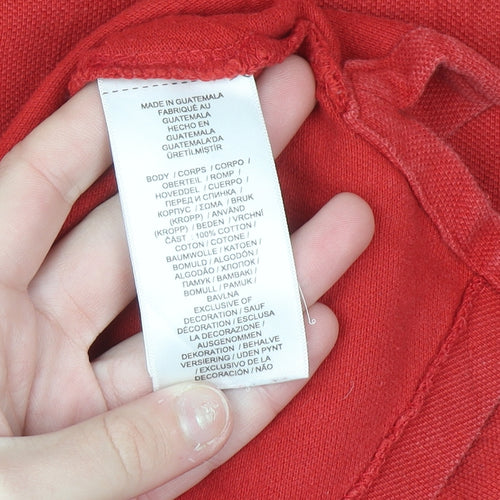 Ralph Lauren Men's Red Custom Slim Fit Polo Shirt Size L