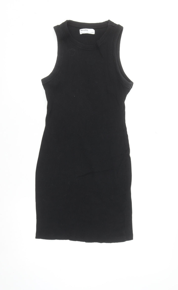 Bershka Women’s Black Sleeveless Bodycon Short Dress Size 12