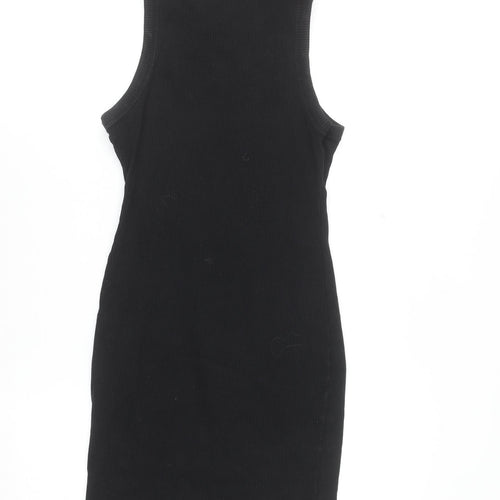 Bershka Women’s Black Sleeveless Bodycon Short Dress Size 12