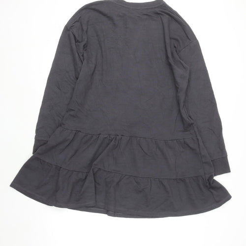 New Look Women's Grey Long Sleeve Jersey Swing Dress Size 14