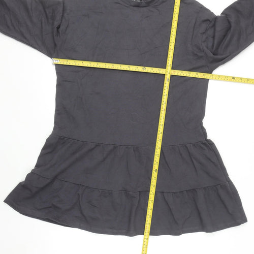 New Look Women's Grey Long Sleeve Jersey Swing Dress Size 14