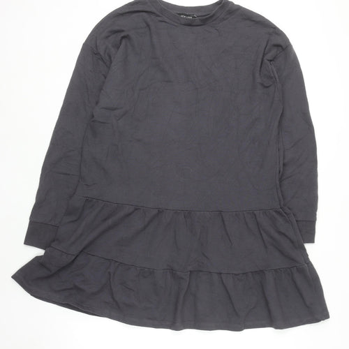 New Look Women's Grey Long Sleeve Jersey Swing Dress Size 14