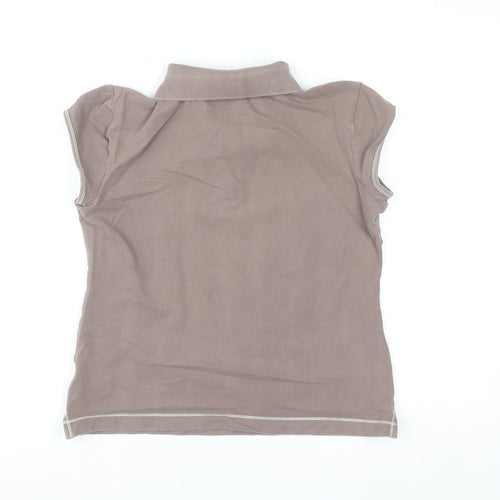 Puma Women's Brown Polo Shirt Size 12 Collared Stretch Casual Top