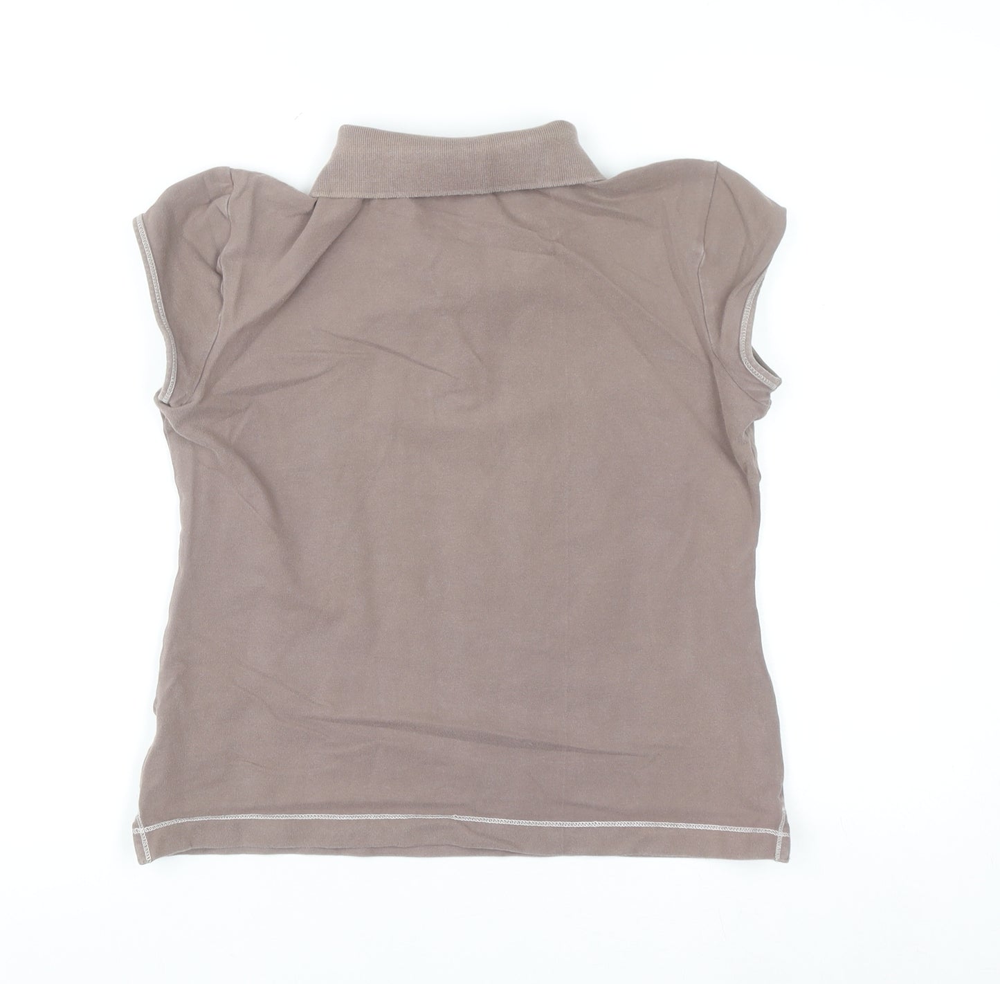 Puma Women's Brown Polo Shirt Size 12 Collared Stretch Casual Top