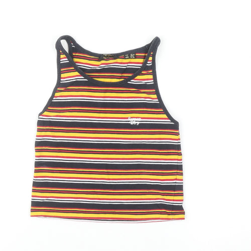 Superdry Womens Multicoloured Striped Cropped Tank Top Size 10