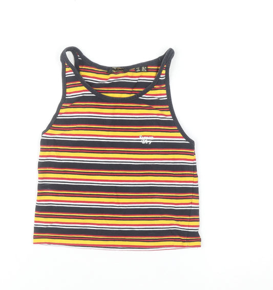 Superdry Womens Multicoloured Striped Cropped Tank Top Size 10