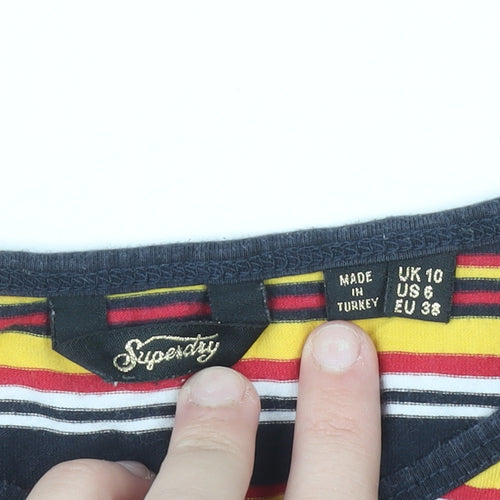 Superdry Womens Multicoloured Striped Cropped Tank Top Size 10