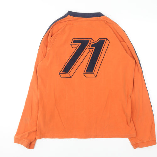 Nike Men's Orange Pullover Sweatshirt Size L Crew Neck Sports Top
