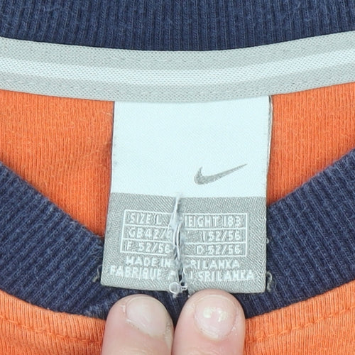 Nike Men's Orange Pullover Sweatshirt Size L Crew Neck Sports Top