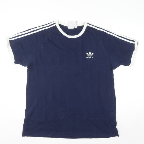 Adidas Men's Blue XL Crew Neck Cotton Sports T-Shirt