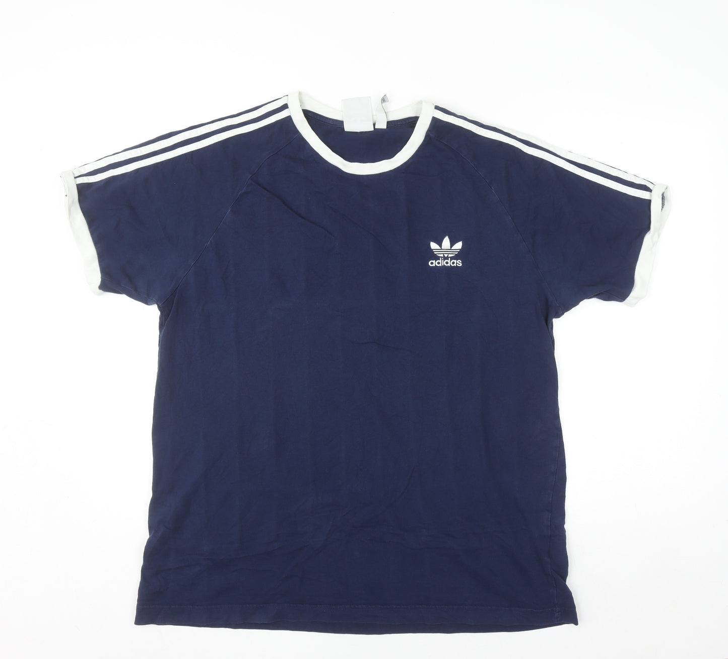 Adidas Men's Blue XL Crew Neck Cotton Sports T-Shirt