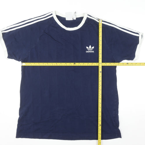 Adidas Men's Blue XL Crew Neck Cotton Sports T-Shirt