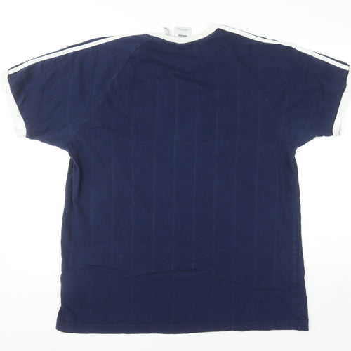 Adidas Men's Blue XL Crew Neck Cotton Sports T-Shirt