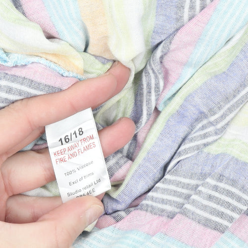 Studio Womens Multicoloured Stripe One Shoulder Slip Dress Size 16