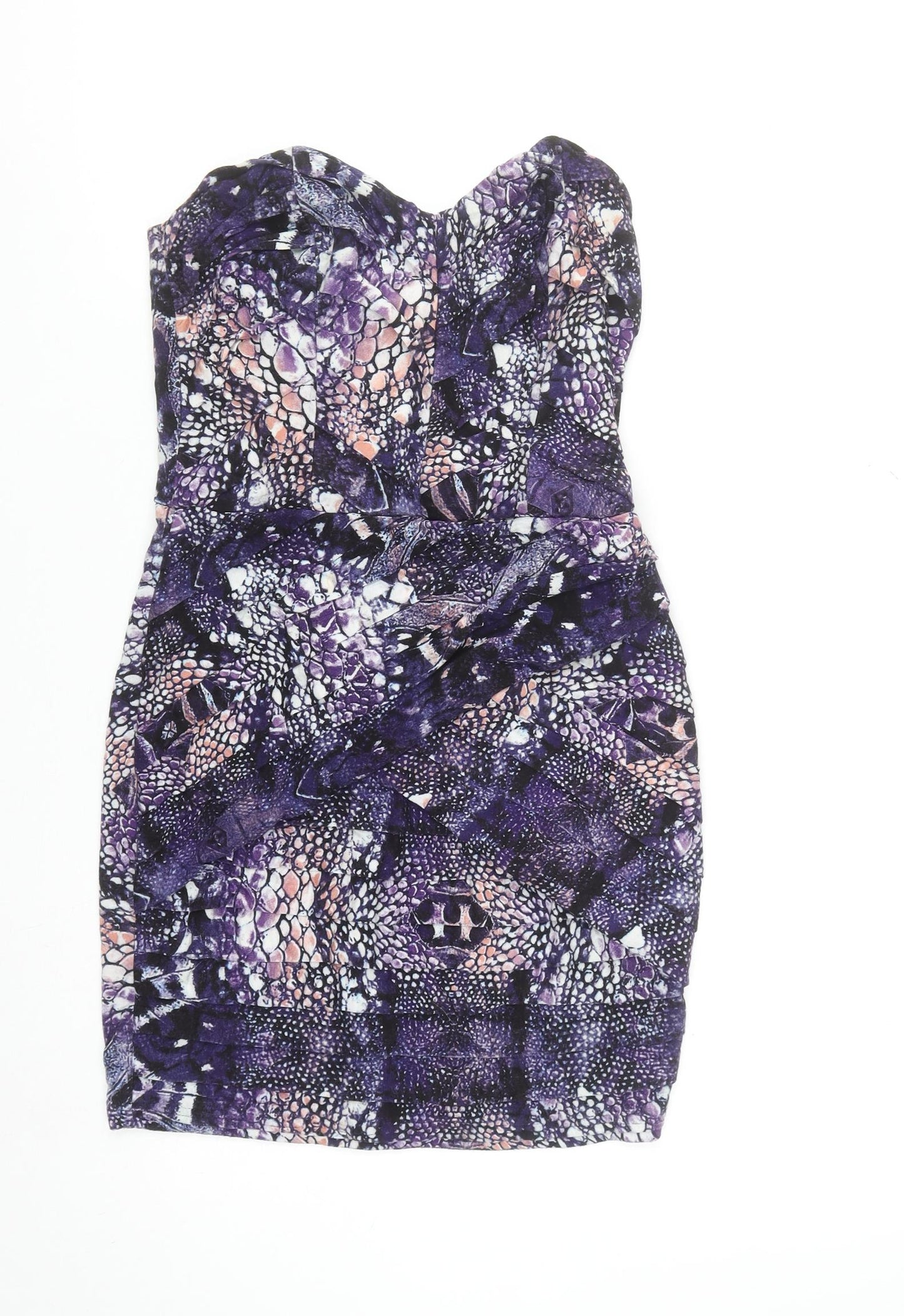 Lipsy Women’s Multicoloured Strapless Bodycon Dress Size 12