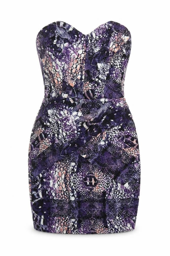 Lipsy Women’s Multicoloured Strapless Bodycon Dress Size 12