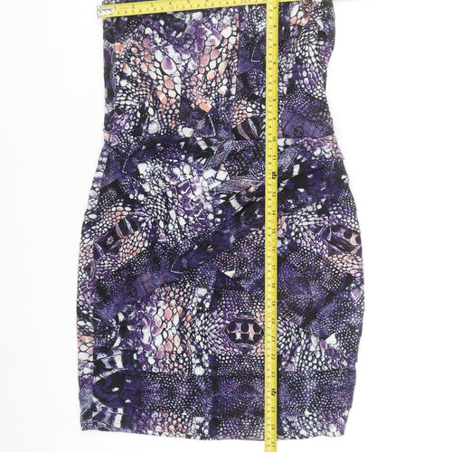 Lipsy Women’s Multicoloured Strapless Bodycon Dress Size 12