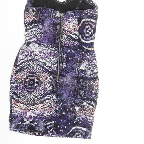 Lipsy Women’s Multicoloured Strapless Bodycon Dress Size 12