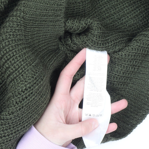 Apricot Women Green Roll Neck Chunky Knit Long Sleeve Pullover Jumper S