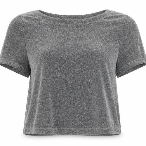Carolyn Donnelly The Edit Womens Grey Glitter T-Shirt UK 14 Short Sleeve
