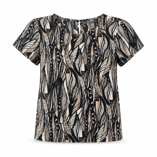 Front view of Soaked In Luxury Women's Multicoloured Abstract Blouse, size M