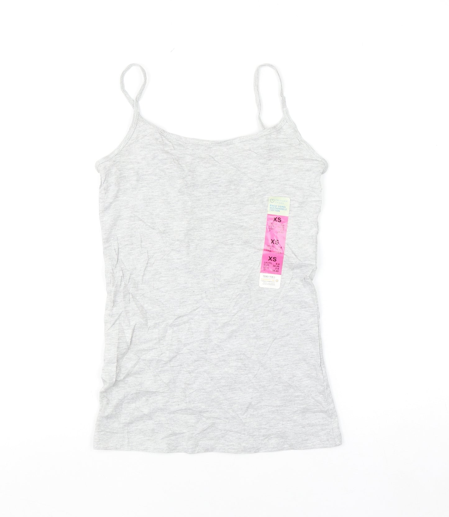 Primark Womens Grey XS Camisole Stretch Tank Top