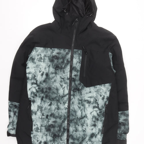 Crivit Men’s Black Hooded Waterproof Parka Jacket L 42in Winter Outdoor