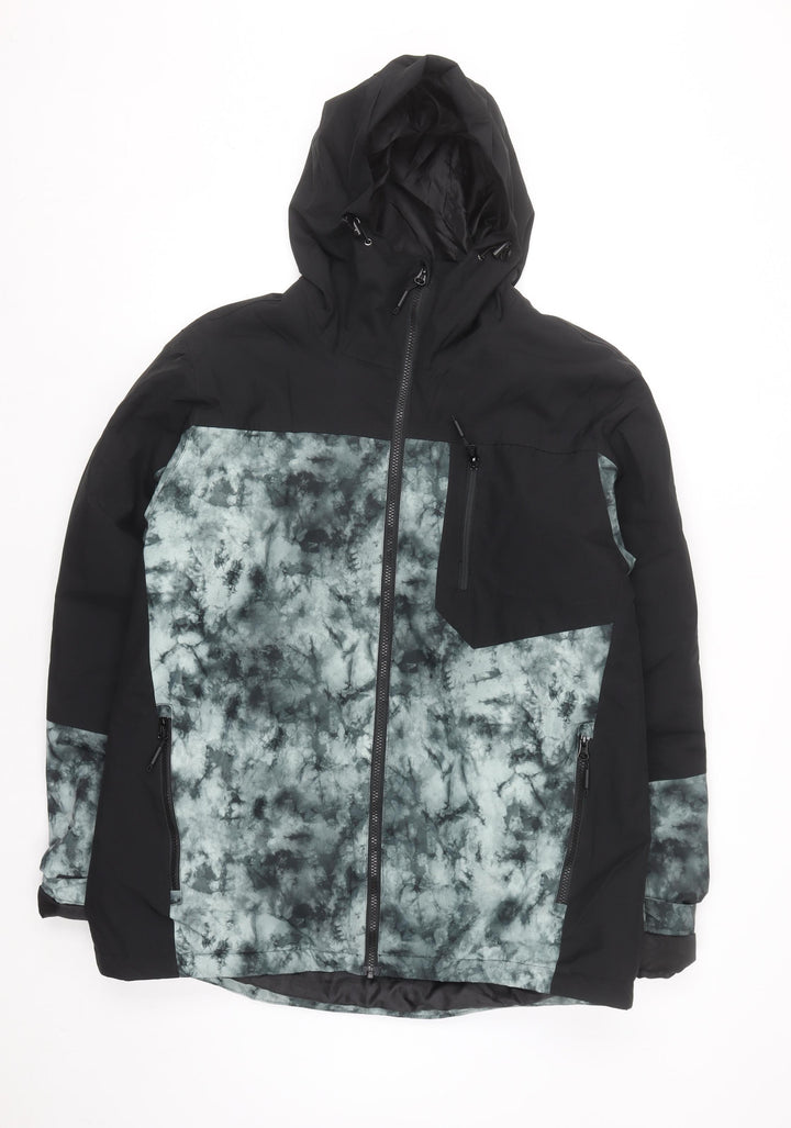 Crivit Men’s Black Hooded Waterproof Parka Jacket L 42in Winter Outdoor