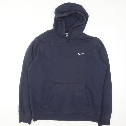 Nike Men's Blue XL Pullover Hoodie Fleece Cotton Logo Sportswear