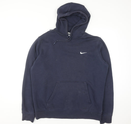 Nike Men's Blue XL Pullover Hoodie Fleece Cotton Logo Sportswear