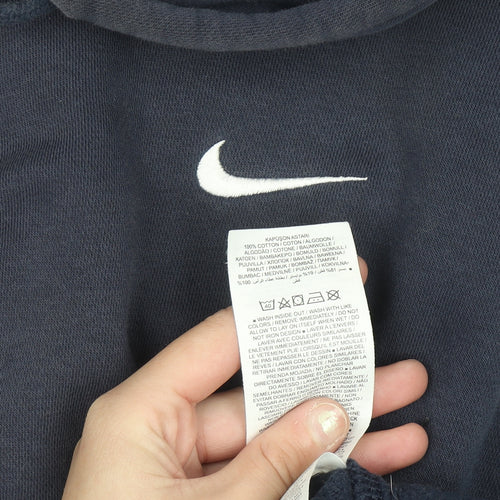 Nike Men's Blue XL Pullover Hoodie Fleece Cotton Logo Sportswear