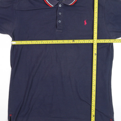 Ralph Lauren Men's Blue Classic Fit Cotton Polo Shirt Size L