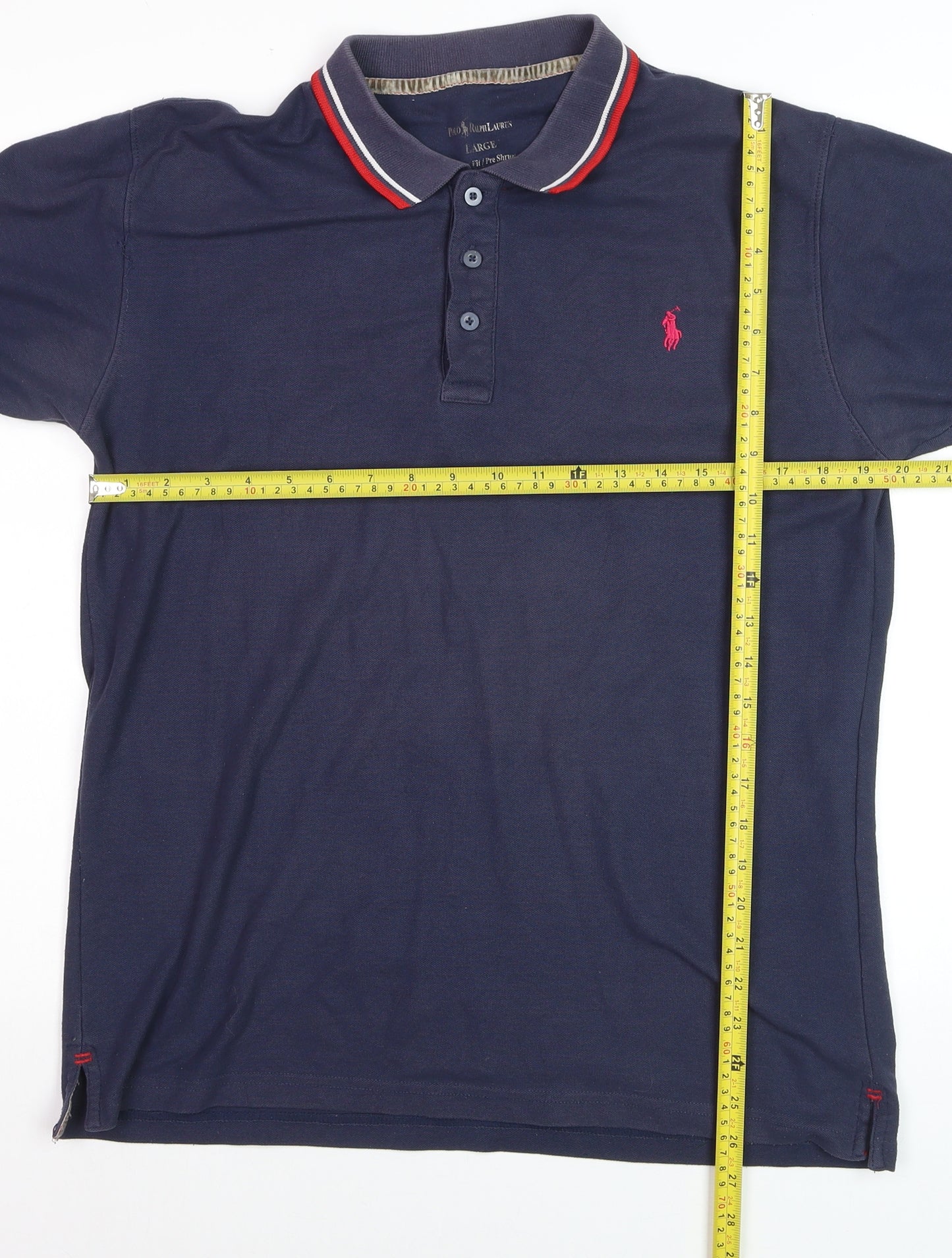 Ralph Lauren Men's Blue Classic Fit Cotton Polo Shirt Size L