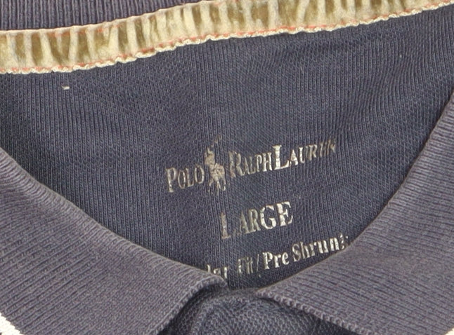 Ralph Lauren Men's Blue Classic Fit Cotton Polo Shirt Size L