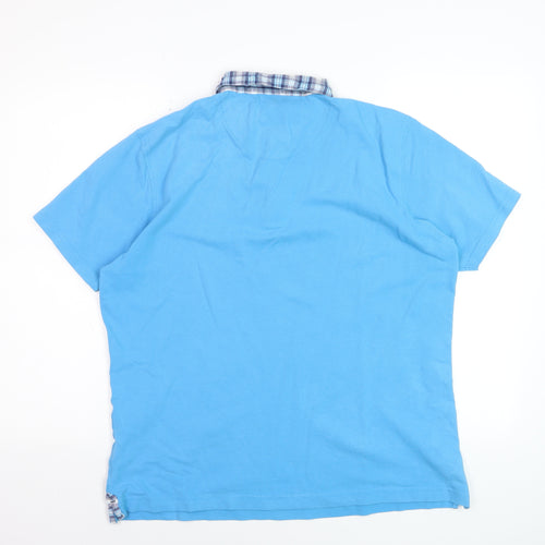 Pierre Cardin Men's Blue Regular Fit Cotton Polo Shirt Size L