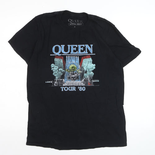Queen Official Merch Men's Black Medium 80s Rock Band T-Shirt