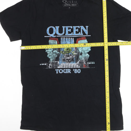 Queen Official Merch Men's Black Medium 80s Rock Band T-Shirt