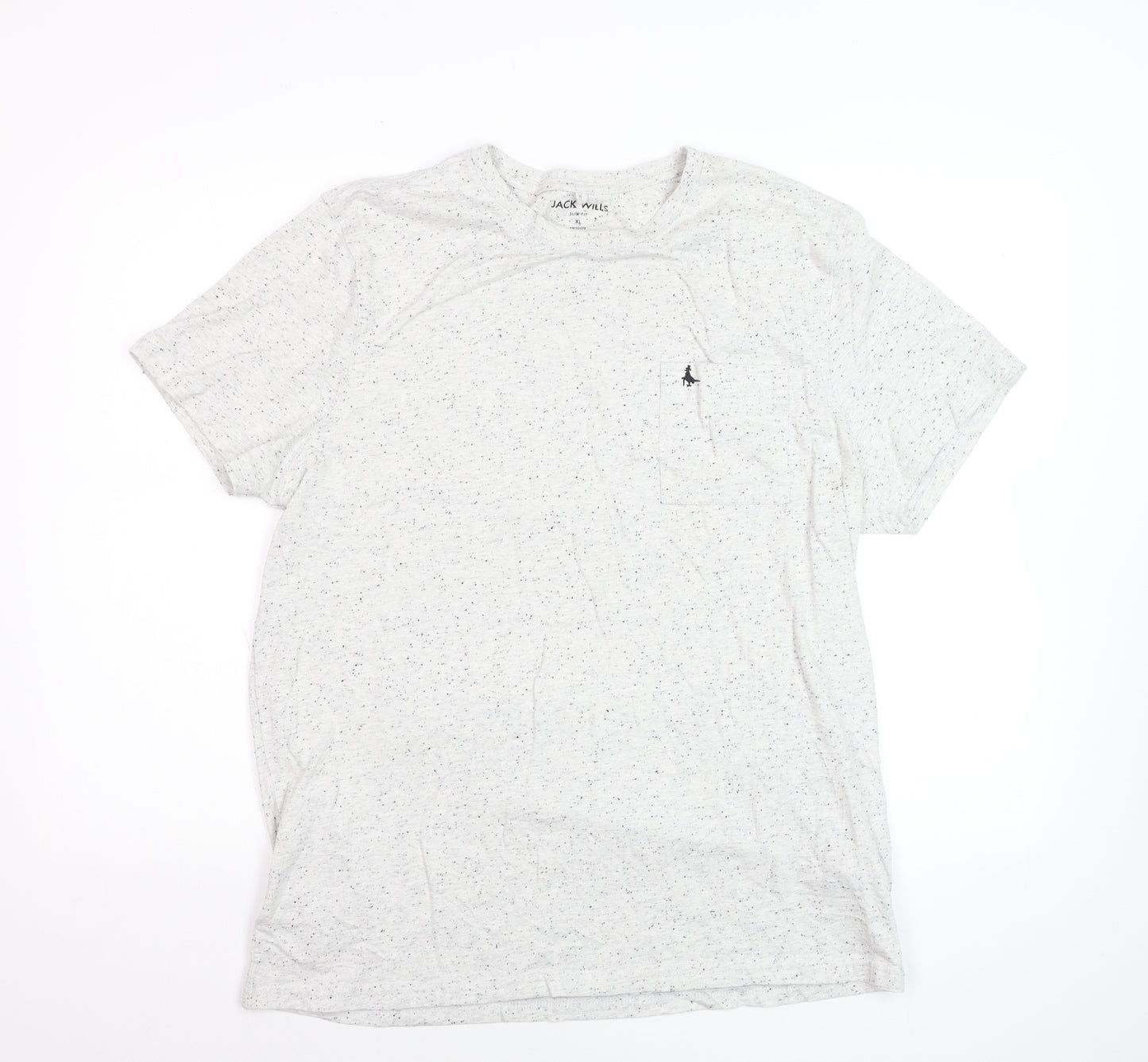 Jack Wills Men's Grey Speckled Slim Fit Crew Neck T-Shirt XL