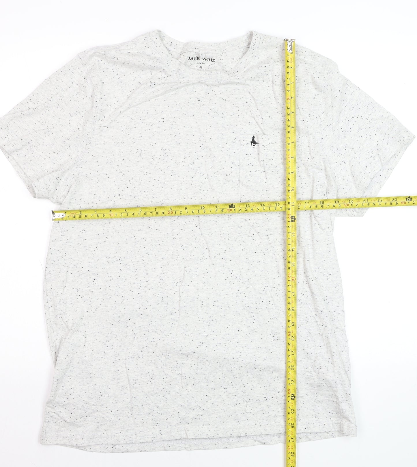 Jack Wills Men's Grey Speckled Slim Fit Crew Neck T-Shirt XL