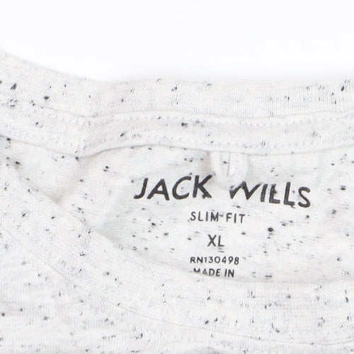 Jack Wills Men's Grey Speckled Slim Fit Crew Neck T-Shirt XL