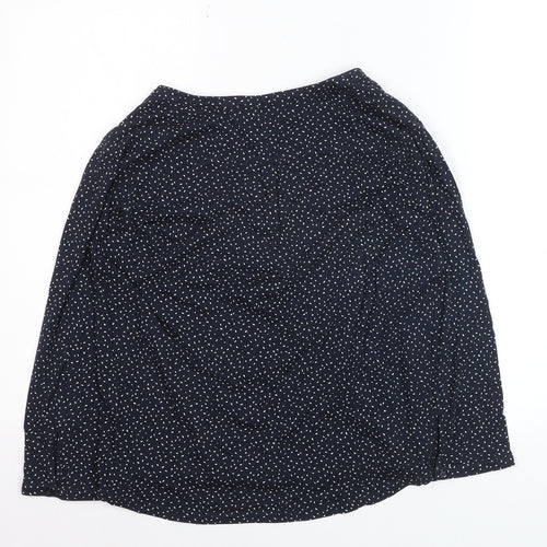 Caroll Women’s Blue Polka Dot V-Neck Long Sleeve Blouse Size 10