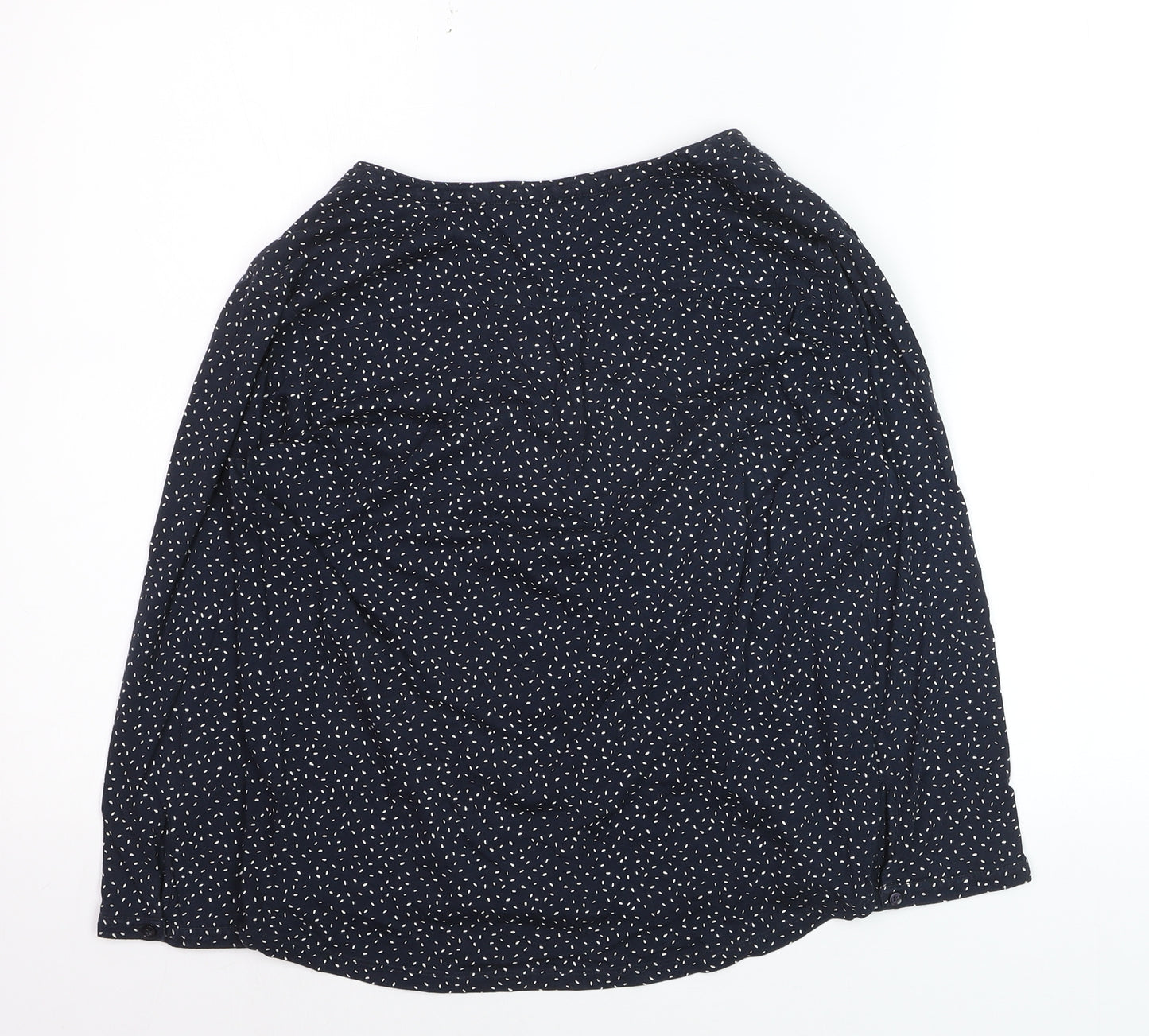 Caroll Women’s Blue Polka Dot V-Neck Long Sleeve Blouse Size 10