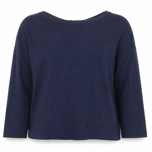 Whistles Women's Blue Cotton Long Sleeve T-Shirt L