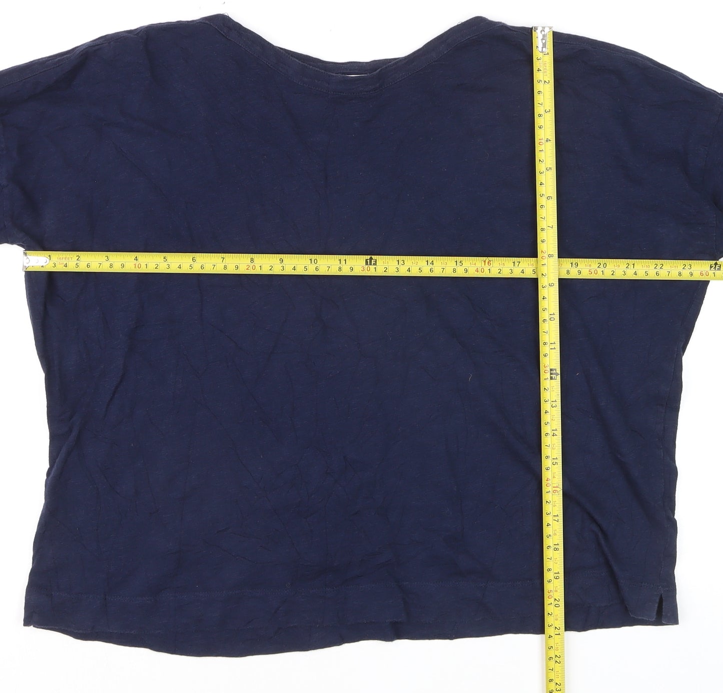 Whistles Women's Blue Cotton Long Sleeve T-Shirt L