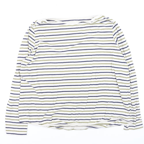 Fat Face Women's Multicoloured Striped Cotton Long Sleeve T-Shirt Size 18