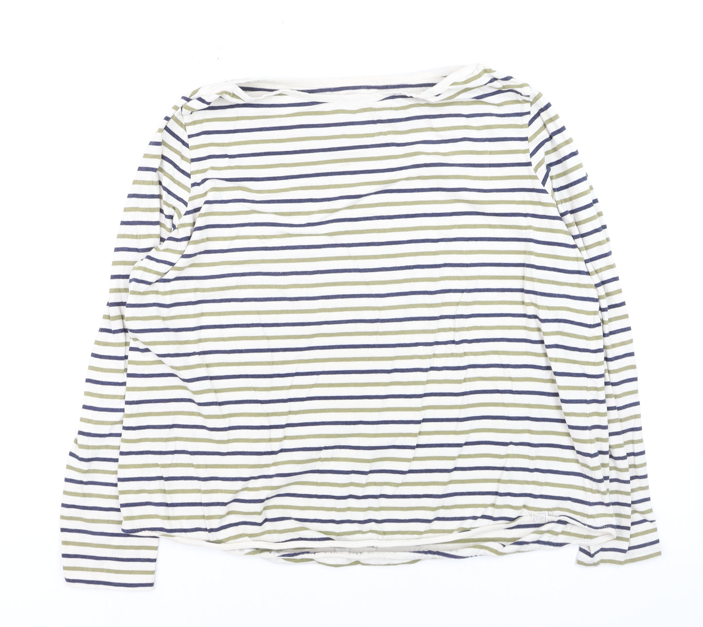 Fat Face Women's Multicoloured Striped Cotton Long Sleeve T-Shirt Size 18