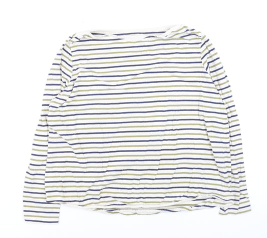 Fat Face Women's Multicoloured Striped Cotton Long Sleeve T-Shirt Size 18