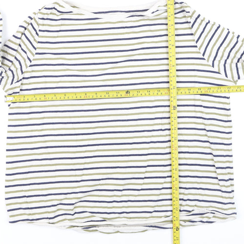 Fat Face Women's Multicoloured Striped Cotton Long Sleeve T-Shirt Size 18