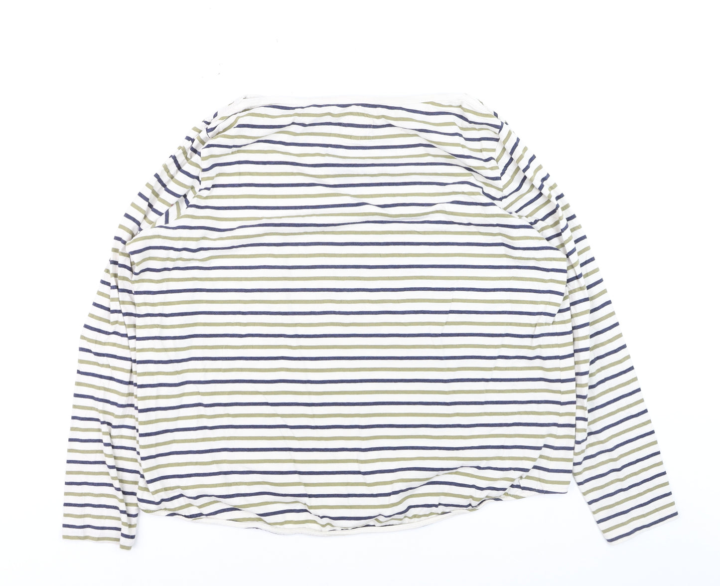 Fat Face Women's Multicoloured Striped Cotton Long Sleeve T-Shirt Size 18