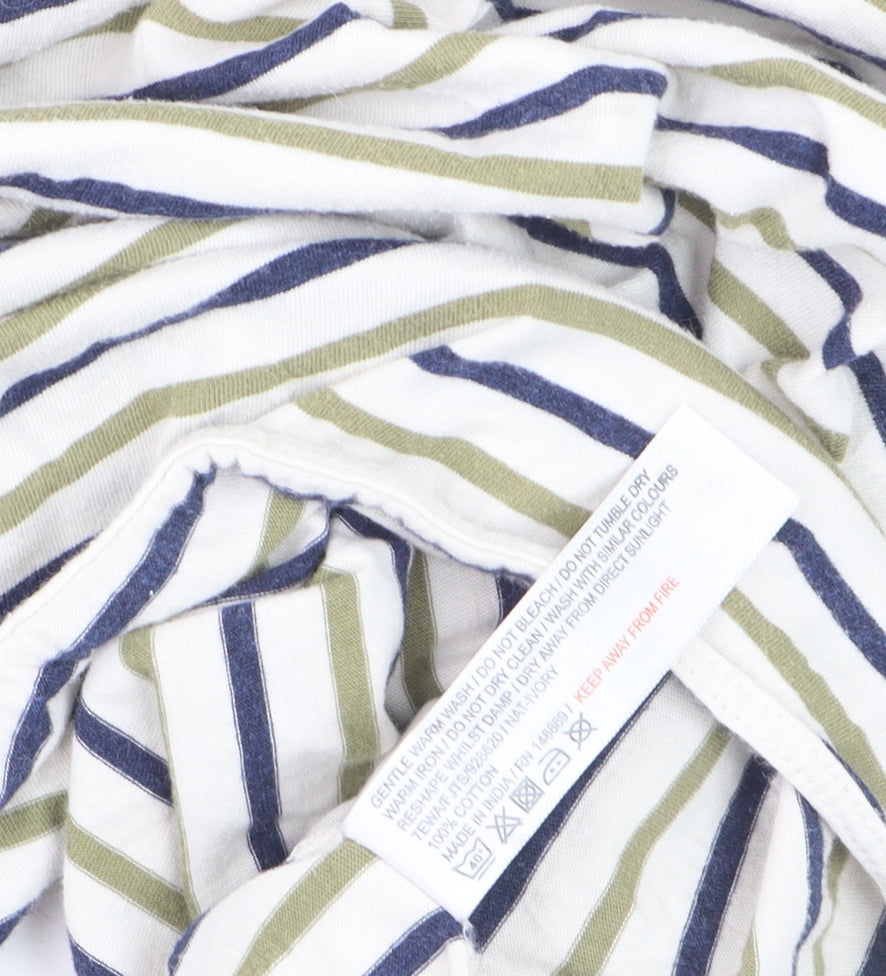 Fat Face Women's Multicoloured Striped Cotton Long Sleeve T-Shirt Size 18